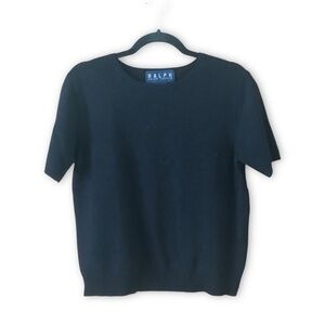 Vintage Ralph Ralph Lauren Wool Angora Blend Short Sleeve Black Size Large